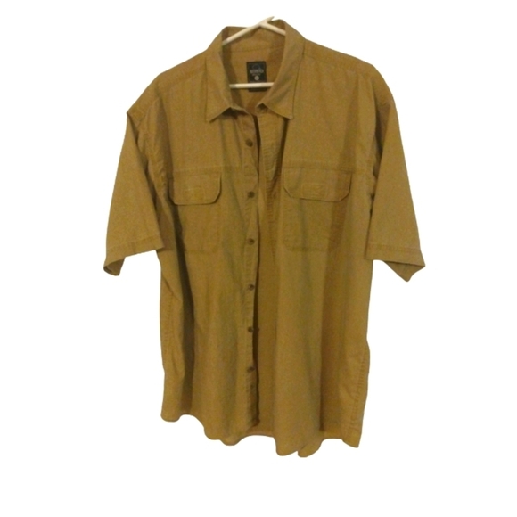 Red Head Casual Button Down Shirt Short Sleeved Green Khaki Pocketed  Staple XL - Picture 1 of 7